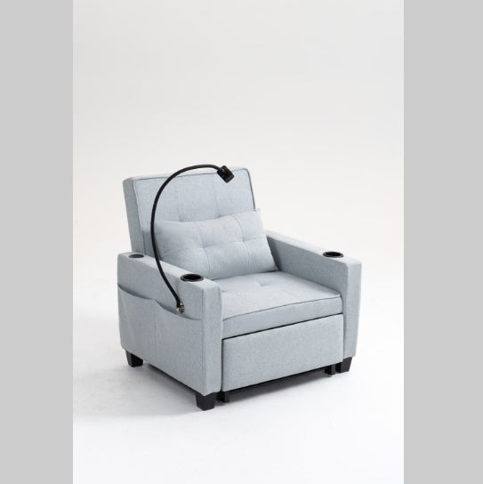 Futon Chair Bed Convertible Chair 3-in-1 Pull Out Sleeper Chair Beds With USB Ports,Wear-resistant And Anti-scratch, Armchair Bed Sleeper For Living Room,Grey.