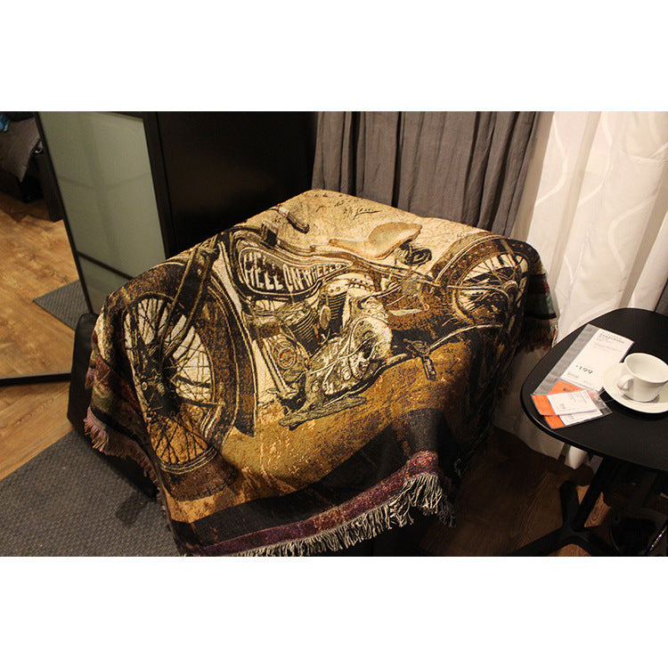 American Dustproof Sofa Cover Woven Knitted Thread Blanket Carpet Cover Blanket