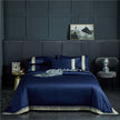 Four-piece Set Of Washed Silk Satin Striped Sheets, Solid Color Ice Silk Jane Ou Silk Slippery Bed Linen