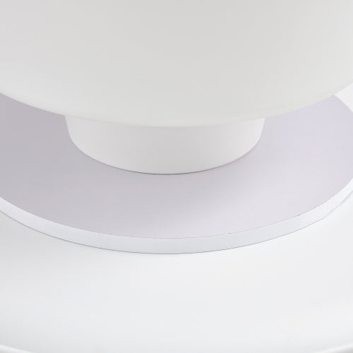 Set Of 2 Round Metal Side Coffee Table Black And White 70cm And Balck 50 Cm