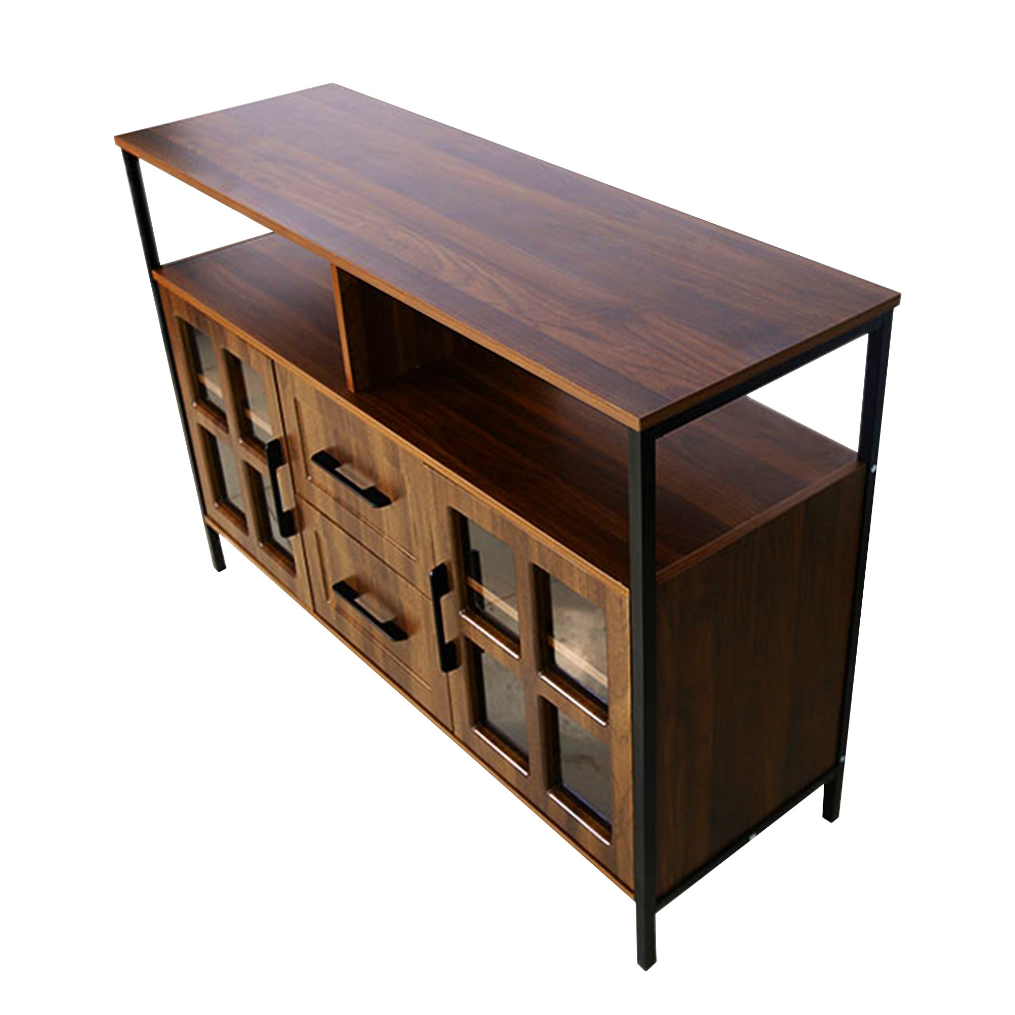 Living Room Shelves, With Two Storage Rooms, Storage Box, Modern Kitchen Utensils Cabinet, Self-service Wooden Storage Cabinet, Corridor Dining Room Transparent Glass Cabinet