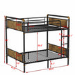 Double Bed Plus Double Bed Plus Metal Bunk Bed, Industrial Grade Detachable Bunk Bed With Safety Railing, Suitable For Teenagers, Black,