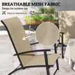 Set Of 2 Outdoor Dining Chairs With High Back, Armrests, Folding Patio Chairs For Patio, Lawn, Camping, Beige