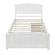 Twin Size Platform Bed With Two Drawers, White