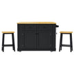 Large Kitchen Island With 2 Bar Stools, Power Outlet, Door Internal Storage Rack, Kitchen Storage Cart On 5 Wheels With Drop Leaf, 5 Open Side Racks, 2 Drawers,for Kitchen,Dining Room