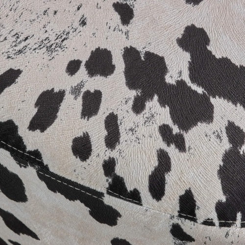 Black And White Velvet Cow Shaped Footstool
