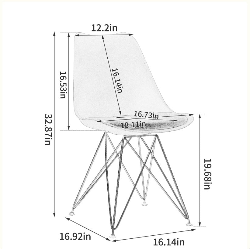 Modern Dining Chairs With Shell Leisure Plastic Seats And Golden Steel Legs