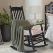 Black Poplar Wavy Wooden Rocking Chair With Armrests