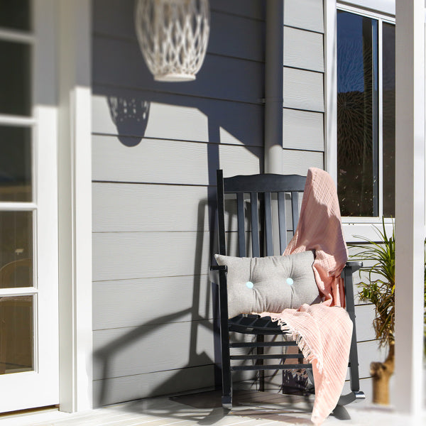 Black Poplar Wavy Wooden Rocking Chair With Armrests