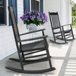 Black Poplar Wavy Wooden Rocking Chair With Armrests