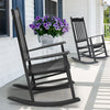 Black Poplar Wavy Wooden Rocking Chair With Armrests