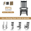 Black Poplar Wavy Wooden Rocking Chair With Armrests