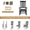 Black Poplar Wavy Wooden Rocking Chair With Armrests