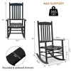 Black Poplar Wavy Wooden Rocking Chair With Armrests