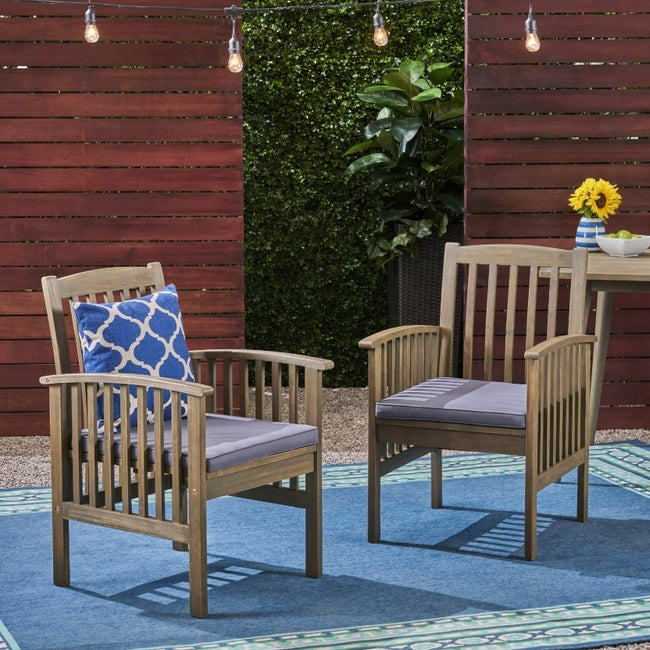 CASA ACACIA DINING CHAIR,2PCS With 2 Cushions