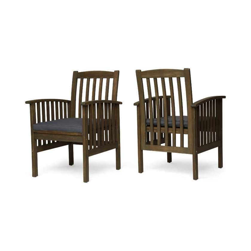 CASA ACACIA DINING CHAIR,2PCS With 2 Cushions