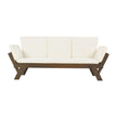 TOPMAX Outdoor Adjustable Patio Wooden Daybed Sofa Chaise Lounge With Cushions For Small Places, Bro