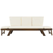 TOPMAX Outdoor Adjustable Patio Wooden Daybed Sofa Chaise Lounge With Cushions For Small Places, Bro
