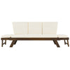 TOPMAX Outdoor Adjustable Patio Wooden Daybed Sofa Chaise Lounge With Cushions For Small Places, Bro