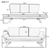 TOPMAX Outdoor Adjustable Patio Wooden Daybed Sofa Chaise Lounge With Cushions For Small Places, Bro