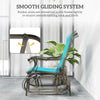 Outdoor Glider Chair Patio Glider Swing Chair With Mesh Seat, Steel Frame For Backyard, Garden, Porch, Blue