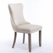 A A Upholstered Wing-Back Chair With Nailhead Trim & Solid Wood Leg
