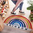 Rainbow Semicircular Silk Enclosure Mats Door Porch Entrance Door Mats Indoor Entrance Door Entrance Carpet
