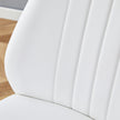 Set Of Four White PU Comfort Dining Chairs 17.7x25Dining Chair With Extended Backrest,WHITE PU,Silver Metal Legs,Suitable For Various Places Such As Family Restaurants, Hotels, Coffee Shops,etc.
