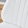 Set Of Four White PU Comfort Dining Chairs 17.7x25Dining Chair With Extended Backrest,WHITE PU,Silver Metal Legs,Suitable For Various Places Such As Family Restaurants, Hotels, Coffee Shops,etc.