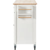 54.3Kitchen Island Cart Solid Wood Top, Locking Wheels, 4-Door Cabinet