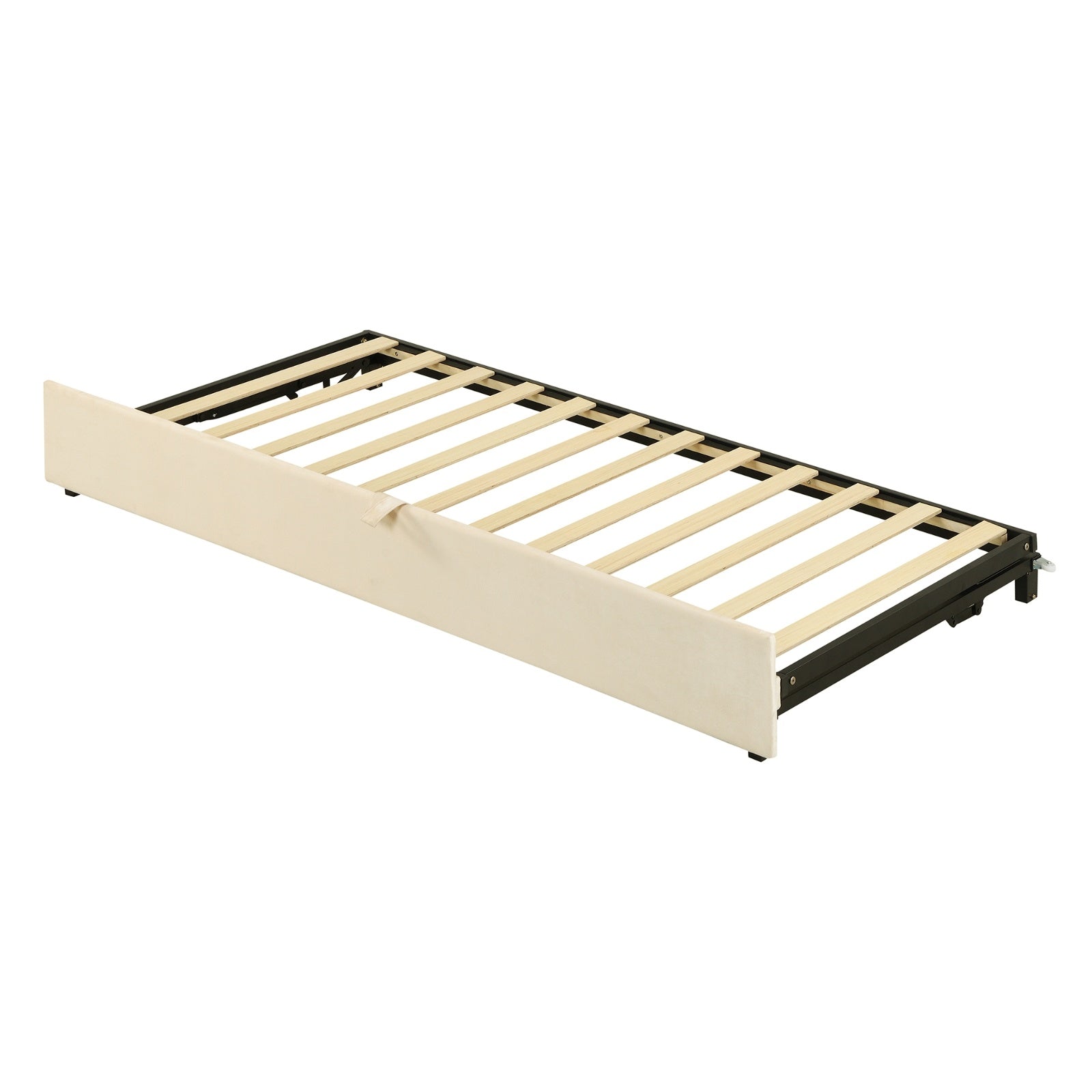 Twin Size Upholstered Daybed With  Up Trundle, Beige