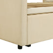 Twin Size Upholstered Daybed With  Up Trundle, Beige