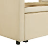 Twin Size Upholstered Daybed With  Up Trundle, Beige