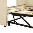Twin Size Upholstered Daybed With  Up Trundle, Beige