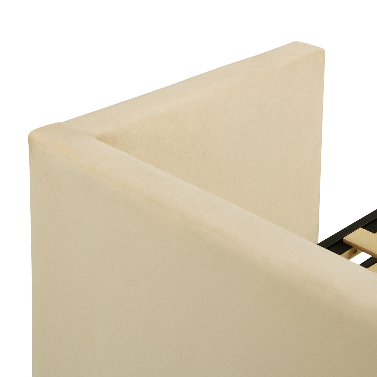 Twin Size Upholstered Daybed With  Up Trundle, Beige