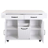 K K Kitchen Island With Trash Can Storage Cabinet, Kitchen Cart With Drop Leaf, Spice Rack, Towel Ra