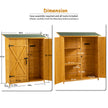 56L X 19.5W X 64H In Outdoor Storage Shed With Lockable Door,Wooden Tool Storage Shed With Detachable Shelves And Pitch Roof