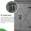 56L X 19.5W X 64H In Outdoor Storage Shed With Lockable Door,Wooden Tool Storage Shed With Detachable Shelves And Pitch Roof