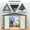 10 X 10 Ft Metal Storage Shed For Ourdoor, Steel Yard Shed With Design Of Lockable Doors, Utility And Tool Storage For Garden, Backyard, Patio, Outside Use Brown