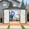 10 X 10 Ft Metal Storage Shed For Ourdoor, Steel Yard Shed With Design Of Lockable Doors, Utility And Tool Storage For Garden, Backyard, Patio, Outside Use Brown