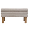 Upholstered Dining Bench, End Of Bed, Entryway Bench, Boucle Ottoman For Dining Room, Bedroom, Living Room, Rubber Wood Leg 330 LBS Support, Light Grey