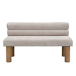 Upholstered Dining Bench, End Of Bed, Entryway Bench, Boucle Ottoman For Dining Room, Bedroom, Living Room, Rubber Wood Leg 330 LBS Support, Light Grey