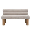 Upholstered Dining Bench, End Of Bed, Entryway Bench, Boucle Ottoman For Dining Room, Bedroom, Living Room, Rubber Wood Leg 330 LBS Support, Light Grey