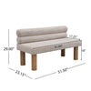 Upholstered Dining Bench, End Of Bed, Entryway Bench, Boucle Ottoman For Dining Room, Bedroom, Living Room, Rubber Wood Leg 330 LBS Support, Light Grey