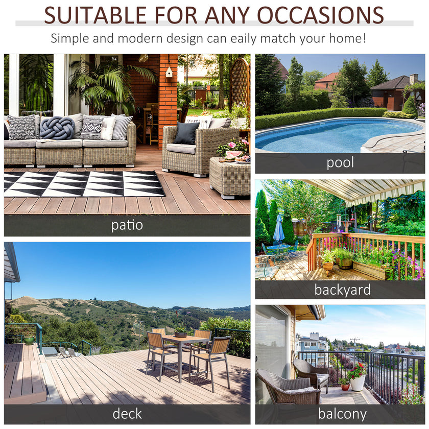 Rattan Wicker End Table All-Weather Side Table For Outdoor Garden Balcony Backyard Gray