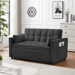 Modern Velvet Loveseat Futon Sofa Couch W Pullout Bed,Small Love Seat Lounge Sofa W Reclining Backrest,Toss Pillows, Pockets,Furniture For Living Room,3 In 1 Convertible Sleeper Sofa Bed, Black