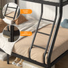 Metal Bunk Bed, Twin Over Full Size Support For Adults Teens, Black