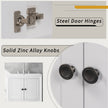 24 White Modern Sleek Bathroom Vanity Elegant Ceramic Sink With Solid Wood Frame Open Style Shelf