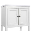 24 White Modern Sleek Bathroom Vanity Elegant Ceramic Sink With Solid Wood Frame Open Style Shelf