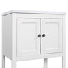24 White Modern Sleek Bathroom Vanity Elegant Ceramic Sink With Solid Wood Frame Open Style Shelf